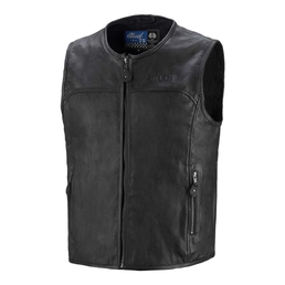 Classic leather motorcycle vest Black