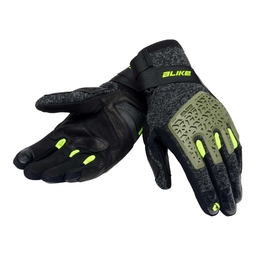 Kninox Air motorcycle gloves Black/Green/Yellow Fluo